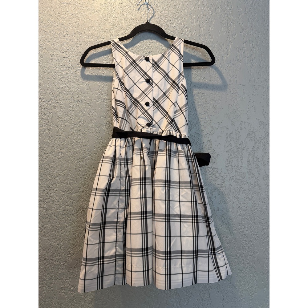 Polo Ralph Lauren Girls Black White Plaid Fit Flare Dress Size 10 Holiday Party - Picture 2 of 10